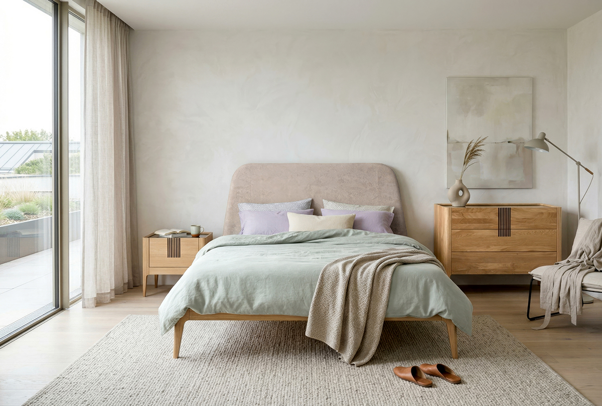 Кровать в спальне из коллекции 