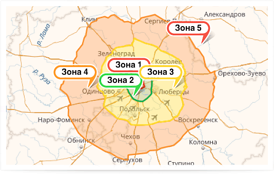 Карта доставки мебели БЕЛФАН в Москве