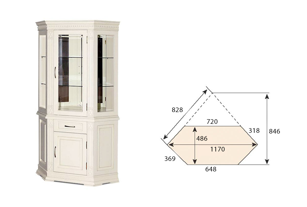 Шкаф угловой верди люкс