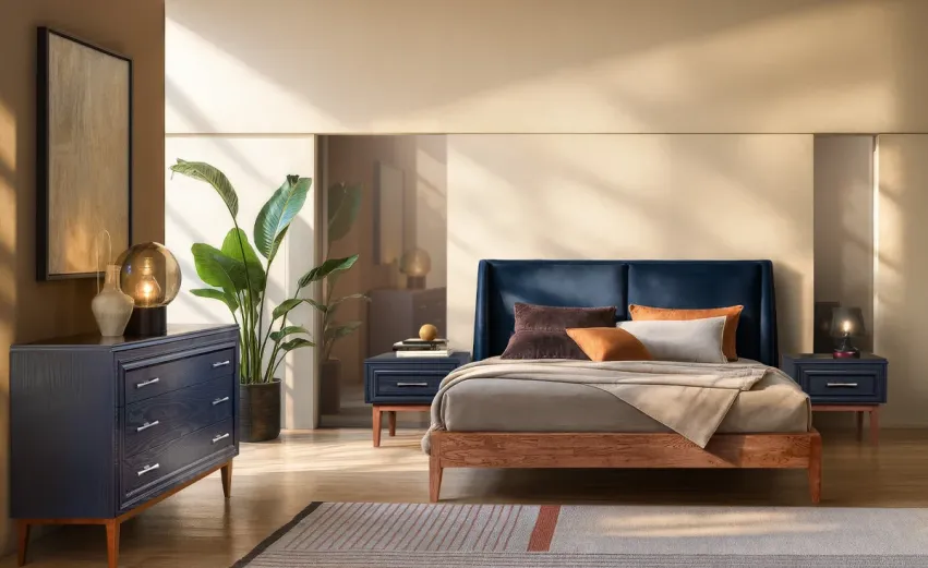 Спальня «Сакраменто» #5. Цвет: сумеречный, орех Спальня «Сакраменто» #5