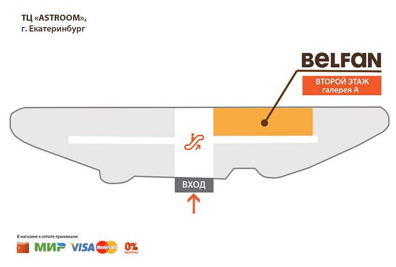 схема прохода BELFAN в ТЦ «ASTROOM» (2 этаж)