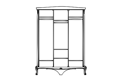 Шкаф для одежды "Fleuron" 3-х дв.; *ММ-316-01/03Б; альба с серебряной патиной