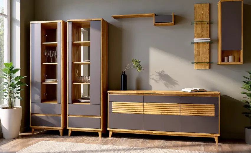 Гостиная «Wallstreet» #1. Цвет: бейц-масло + антрацит Гостиная «Wallstreet» #1