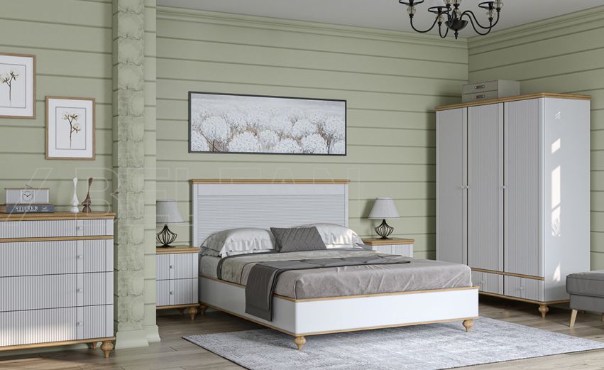 Спальня «Рандеву» #1. Цвет: белый лак + антик 24 Спальня «Рандеву» #1
