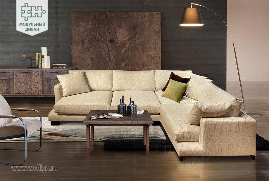 Серый диван в стиле лофт